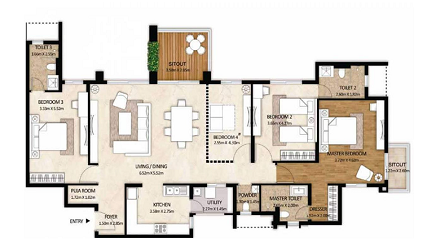 Ten BKC 3BHK Plan